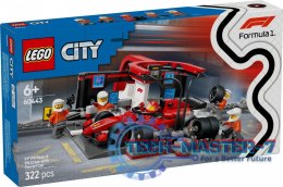 Klocki City 60443 F1 Pit stop i mechanicy z bolidem Ferrari