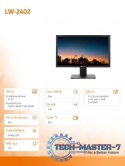 Monitor 24 cale LW-2402 HDMI VGA CZARNY