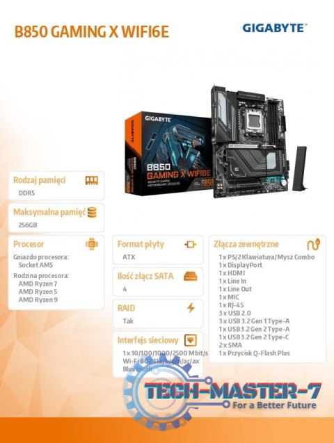 Płyta główna B850 GAMING X WIFI6E Płyta główna B850 GAMING X WIFI6E