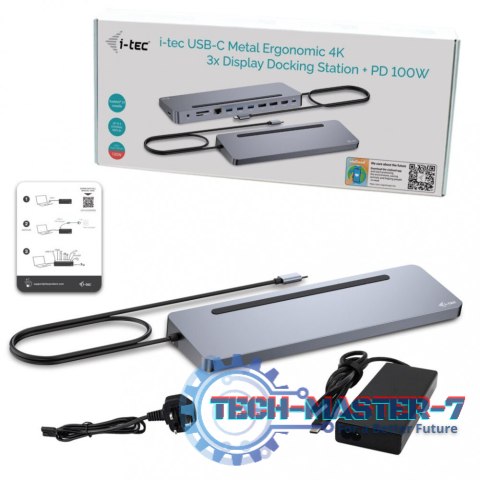 Stacja dokująca USB-C Metal Ergonomic 4K 3x Display Docking Station PD 100W + i-tec Universal Charger 100W (bundle) Stacja dokująca USB-C Metal Ergonomic 4K 3x Display Docking Station PD 100W + i-tec Universal Charger 100W (bundle)