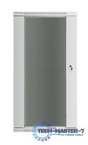 Szafa instalacyjna wisząca 19'' 27U 600X600mm szara (drzwi szklane)