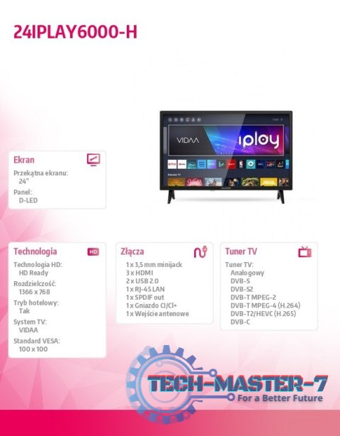 Telewizor LED 24 cale 24IPLAY6000-H Telewizor LED 24 cale 24IPLAY6000-H