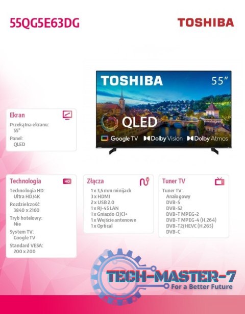 Telewizor QLED 55 cali 55QG5E63DG Telewizor QLED 55 cali 55QG5E63DG