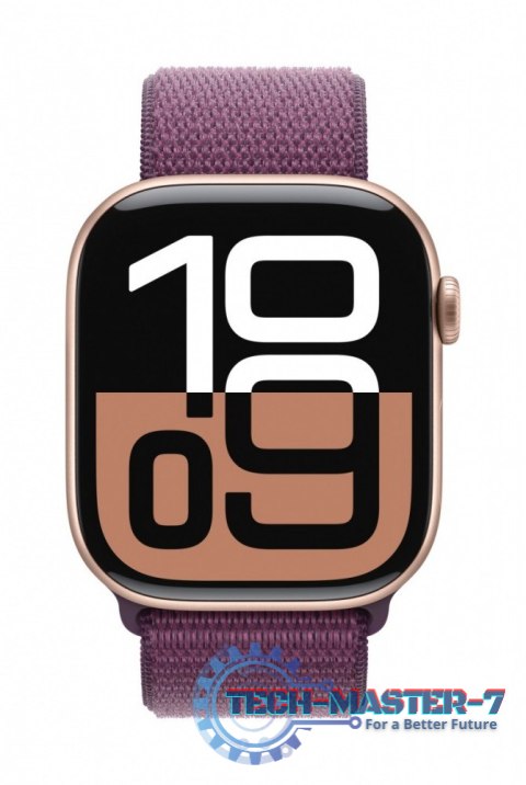 Watch Series 10 GPS, koperta 42 mm z aluminium w kolorze różowego złota z opaską sportową w kolorze dojrzałej śliwki Watch Series 10 GPS, koperta 42 mm z aluminium w kolorze różowego złota z opaską sportową w kolorze dojrzałej śliwki