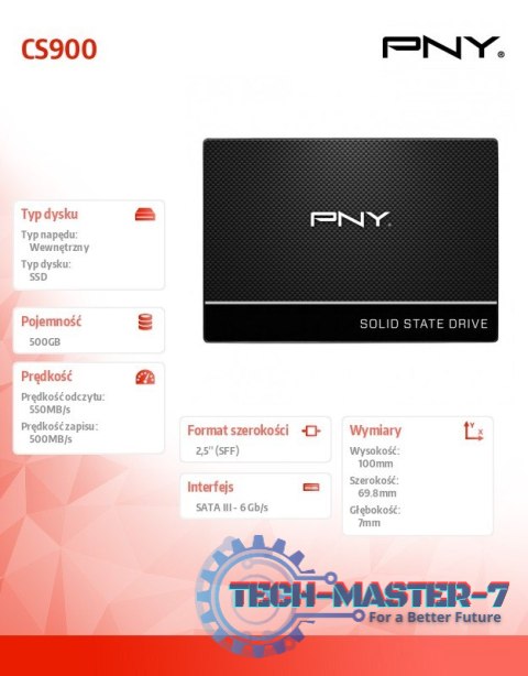 Dysk SSD 500GB 2,5 SATA3 SSD7CS900-500-RB Dysk SSD 500GB 2,5 SATA3 SSD7CS900-500-RB
