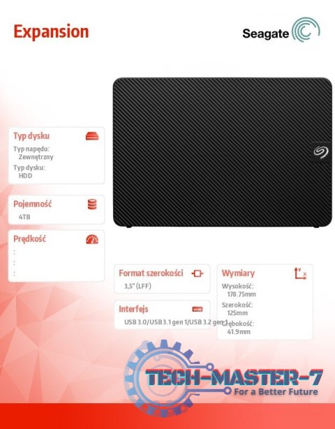 Dysk zewnętrzny Expansion 4TB 3,5 STKP4000400 czarny Dysk zewnętrzny Expansion 4TB 3,5 STKP4000400 czarny