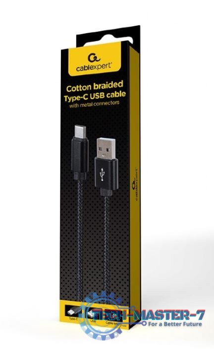 Kabel USB-A USB-C oplot 1.8m czarny box Kabel USB-A USB-C oplot 1.8m czarny box