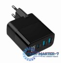 Ładowarka GaN 2xA 1xC LCD 30W PD QC3.0 czarna