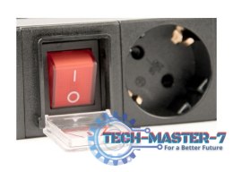 Listwa zasilająca rack (PDU), 8 gniazd typ Schuko, 1U, 10A, wtyk C14 3m