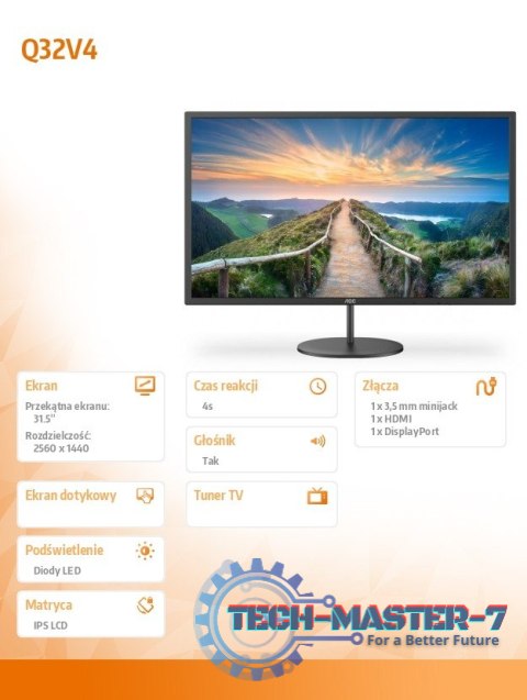 Monitor Q32V4 31.5 IPS HDMI DP Głośniki Monitor Q32V4 31.5 IPS HDMI DP Głośniki