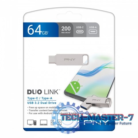 Pendrive 64GB USB 3.2 Duo-Link P-FDI64GDULINKTYC-GE Pendrive 64GB USB 3.2 Duo-Link P-FDI64GDULINKTYC-GE