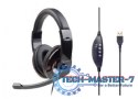 Słuchawki z mikrofonem MHS-U-001 USB czarne