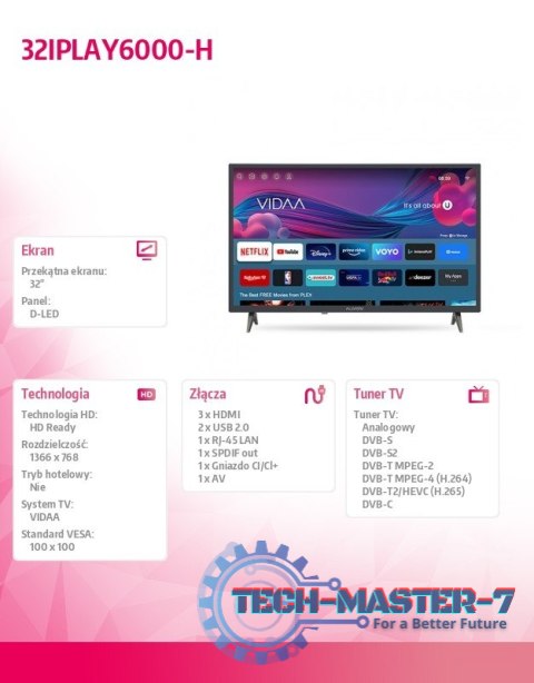 Telewizor 32 cale LED 32IPLAY6000-H Telewizor 32 cale LED 32IPLAY6000-H