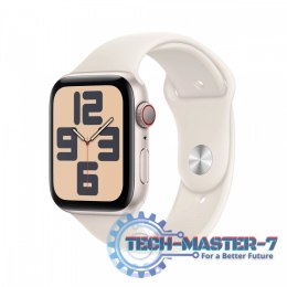 Watch SE GPS + Cellular, koperta 40 mm z aluminium w kolorze księżycowej poświaty z paskiem sportowym w kolorze księżycowej pośw