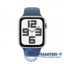 Watch SE GPS + Cellular, koperta 40 mm z aluminium w kolorze srebrnym z paskiem sportowym w kolorze denim - rozmiar M/L