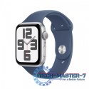 Watch SE GPS, koperta 40 mm z aluminium w kolorze srebrnym z paskiem sportowy w kolorze denim - rozmiar M/L