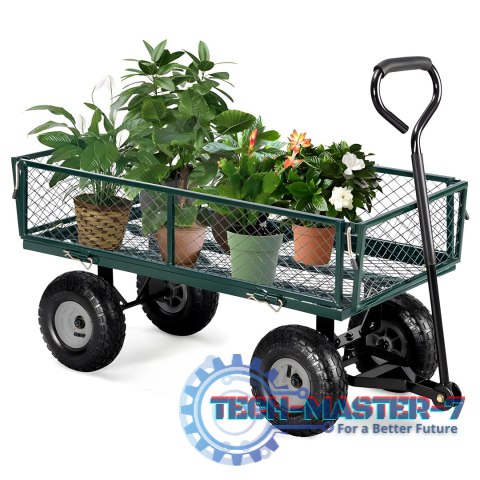 Wózek transportowy ogrodowy 200 kg otwierane burty duże pompowane koła MultiGarden MULTI GARDEN