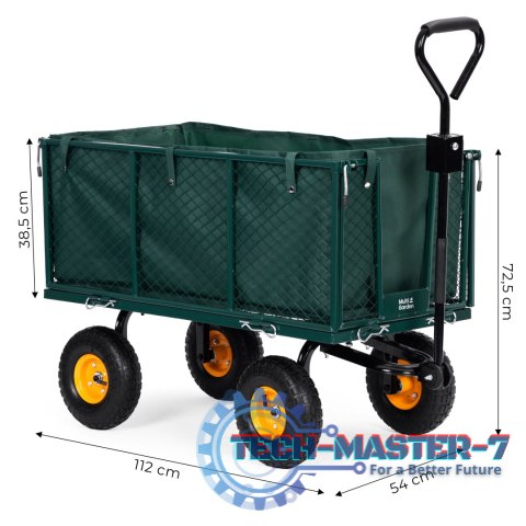 Wózek transportowy ogrodowy 400 kg do traktorka otwierane burty duże pompowane koła MultiGarden MULTI GARDEN Wózek transportowy ogrodowy 400 kg do traktorka otwierane burty duże pompowane koła MultiGarden MULTI GARDEN