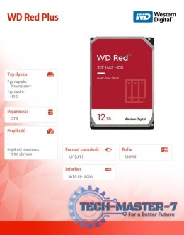Dysk 3,5 cala WD Red Plus 12TB CMR 256MB/7200RPM Class