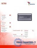 Dysk zewnętrzny SSD SC750 1000G USB3.2C 1050/1000 MB/s