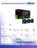 Karta graficzna RTX 4070 VENTUS 3X E1 12G OC GDDR6 192bit 3DP