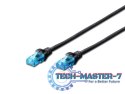 Patch cord U/UTP kat.5e PVC 3m czarny