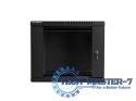 Szafa instalacyjna wisząca 19'' 9U 600X600mm czarna (drzwi szklane)