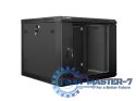 Szafa instalacyjna wisząca 19'' 9U 600X600mm czarna (drzwi szklane)
