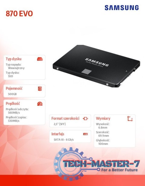 Dysk SSD 870EVO MZ-77E500B/EU 500GB Dysk SSD 870EVO MZ-77E500B/EU 500GB