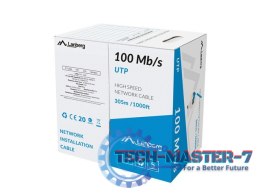 Kabel LAN UTP 100Mb/s 305m drut cca niebieski