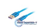 Kabel Premium USB CM - AM 2.0 1m niebieski 5A, pełna miedź