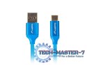 Kabel Premium USB CM - AM 2.0 1m niebieski 5A, pełna miedź