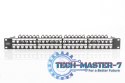 Modułowy panel krosowy (patch panel) o dużej gęstości połączeń, 19" 48x keystone, ekranowany, 1U, Czarny