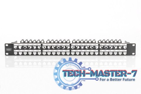 Modułowy panel krosowy (patch panel) o dużej gęstości połączeń, 19" 48x keystone, ekranowany, 1U, Czarny Modułowy panel krosowy (patch panel) o dużej gęstości połączeń, 19" 48x keystone, ekranowany, 1U, Czarny