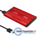 Obudowa na dysk HDD/SSD 2.5 cala SATA3 | USB 3.0 | Czerwona