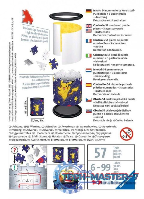 Puzzle 57 elementów 3D Przybornik Pikachu Puzzle 57 elementów 3D Przybornik Pikachu