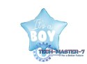 Balon foliowy "It's a boy" na baby shower gwiazda niebieska 48cm