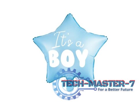 Balon foliowy "It's a boy" na baby shower gwiazda niebieska 48cm Balon foliowy "It's a boy" na baby shower gwiazda niebieska 48cm