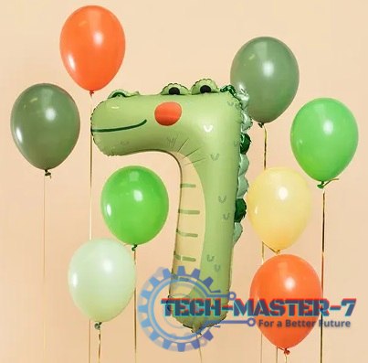 Balon foliowy urodzinowy cyfra "7" - Krokodyl 49x73 cm Balon foliowy urodzinowy cyfra "7" - Krokodyl 49x73 cm