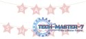Baner napis na baby shower gwiazdki jasnoróżowe 290cm x 16,5cm