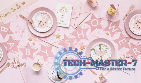 Baner napis na baby shower gwiazdki jasnoróżowe 290cm x 16,5cm Baner napis na baby shower gwiazdki jasnoróżowe 290cm x 16,5cm