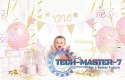 Dekoracje urodzinowe party na 1 urodziny zestaw różowo-złote