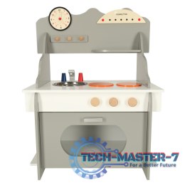 Kuchnia dla dzieci drewniana MDF piekarnik garnki akcesoria 70cm