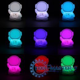 Lampka nocna dla dzieci silikonowa dotykowa miękka 8 LED USB RGB biała astronauta