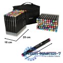 Markery dwustronne mazaki alkoholowe w etui 120 + podstawka