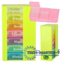Pudełko organizer na leki na tabletki kasetka 7 dni 3 pory dnia 4 języki
