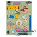 Tablica manipulacyjna drewniana dwustronna farma zielona 28 x 37,5 x 50 cm