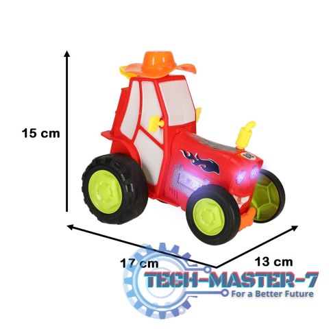 Traktor ciągnik zdalnie sterowany na pilota RC skaczący tańczący dźwięk czerwony Traktor ciągnik zdalnie sterowany na pilota RC skaczący tańczący dźwięk czerwony