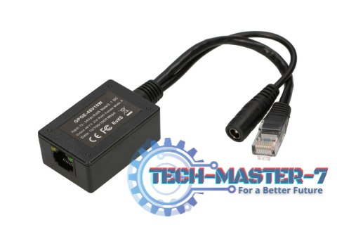 Inwerter PoE 1 portowy wejście 1x1000MB/s RJ45/Jack 10-30V, wyjście 48V