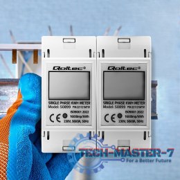 Jednofazowy elektroniczny licznik | miernik zużycia energii na szynę DIN | 230V | LCD | 2P